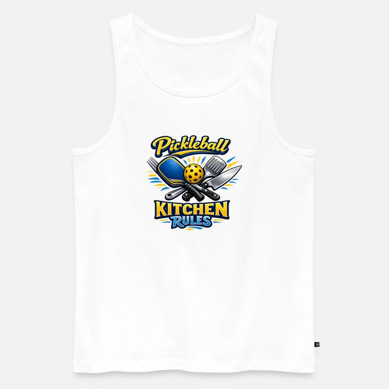 Pickleball Kitchen Rules - Männer Premium Bio Tank Top - Weiß