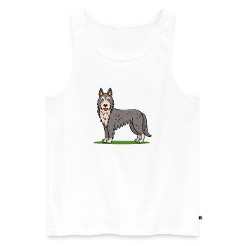 Irischer Wolfshund (Comic) - Männer Premium Bio Tank Top - Weiß - Vorne - Michal (187cm)