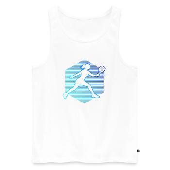 Padel Accessories Gift for Padel for Beginners Fans - Men's Premium Organic Tank Top - white - Front - AI Model Male 178 light (178cm)