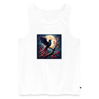Blue Phoenix Under Full Moon - Men's Premium Organic Tank Top - white - Front - AI Model Male 178 light (178cm)