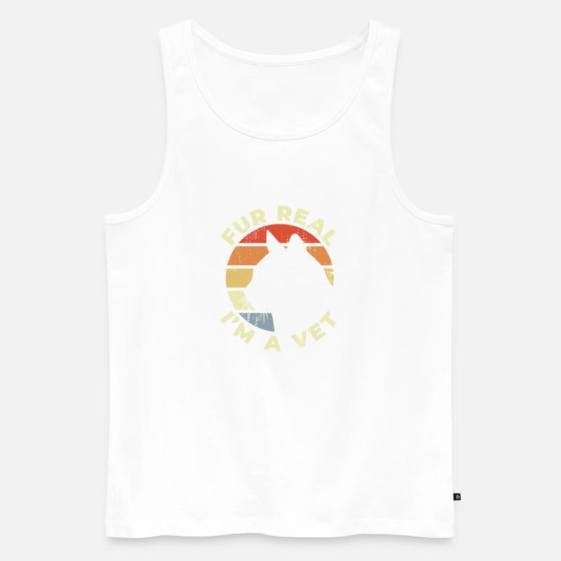 Ich bin der Tierarzt - Männer Premium Bio Tank Top - Weiß