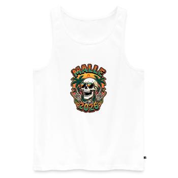 Malle 2026 Skull - Débardeur bio Premium Homme - blanc - Devant - Michal (187cm)