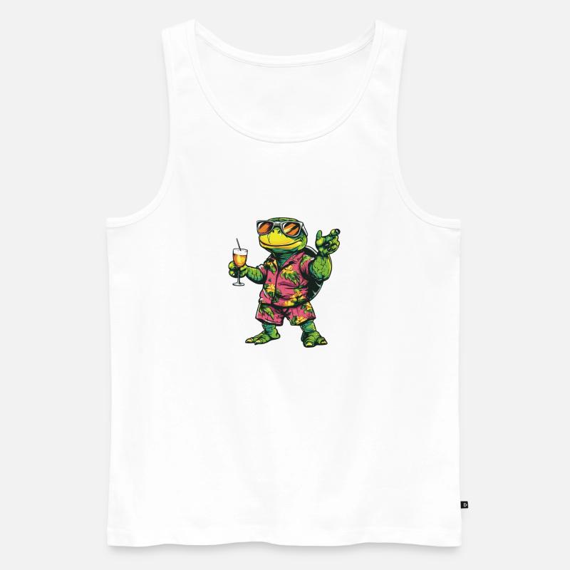 Turtle Comic Summer - Men's Premium Organic Tank Top - white