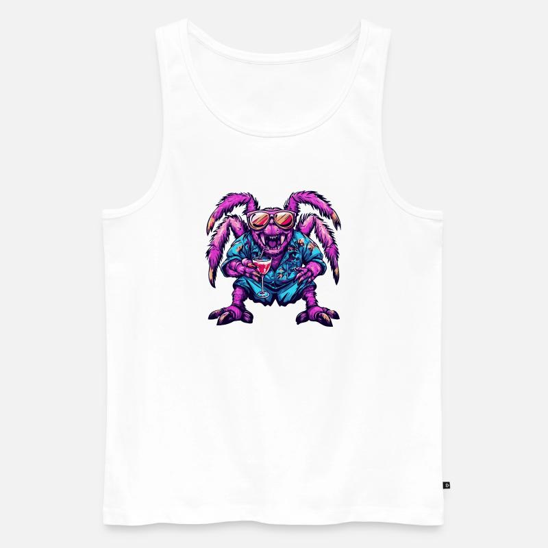 Tarantula Comic Sommer - Männer Premium Bio Tank Top - Weiß