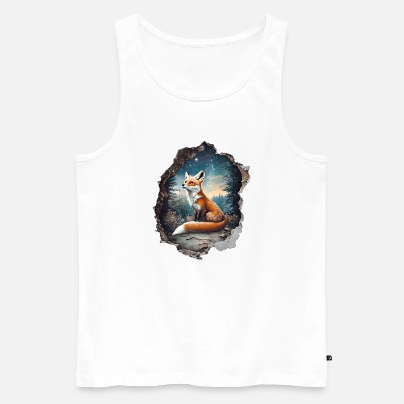 Fuchs Sterne Wald - Männer Premium Bio Tank Top - Weiß