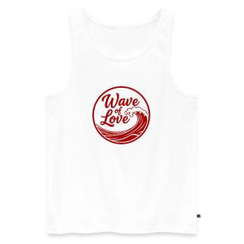 Vague d’Amour Welle - Débardeur bio Premium Homme - blanc - Devant - Michal (187cm)