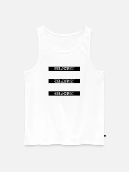 Resist Assist Persist Activism Motivation Logo - Men's Premium Organic Tank Top - white