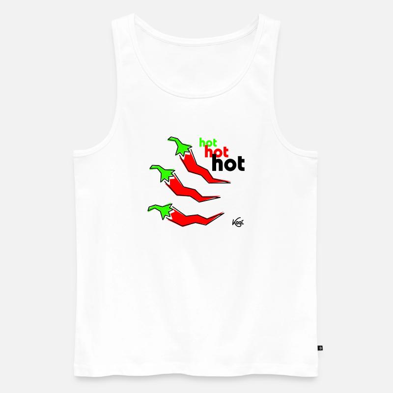 Pepperoni hot - Männer Premium Bio Tank Top - Weiß