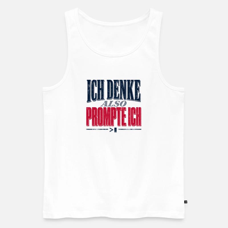 Ich Denke Also PromptIch - Männer Premium Bio Tank Top - Weiß