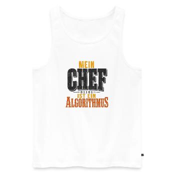 Chaos als Algorithmus - Männer Premium Bio Tank Top - Weiß - Vorne - AI Model Male 178 light (178cm)