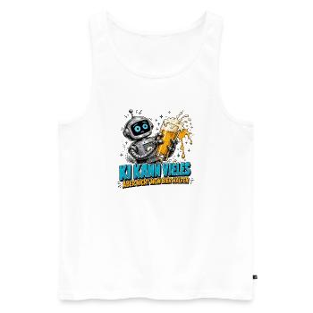 Roboter Bier Spruch - Männer Premium Bio Tank Top - Weiß - Vorne - Michal (187cm)
