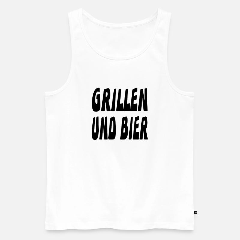 Grillen - Männer Premium Bio Tank Top - Weiß
