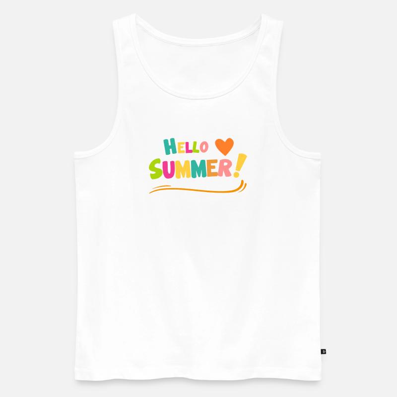 Hello Summer Farbexplosion - Männer Premium Bio Tank Top - Weiß