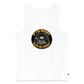 Mood Katze Ramen Spruch Essen Geschenk - Männer Premium Bio Tank Top - Weiß - Vorne - Michal (187cm)
