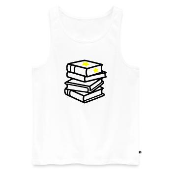 Stack of Books Star Fantasy Reading Book Club - Men's Premium Organic Tank Top - white - Front - Michal (187cm)