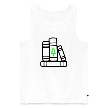 Stack of Books Tree Nature Reading Book Club Forest - Men's Premium Organic Tank Top - white - Front - Michal (187cm)