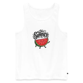 Sommer - Männer Premium Bio Tank Top - Weiß - Vorne - Michal (187cm)