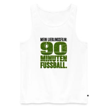 Mein Lieblingsfilm: 90 Minuten Fussball - Männer Premium Bio Tank Top - Weiß - Vorne - Michal (187cm)