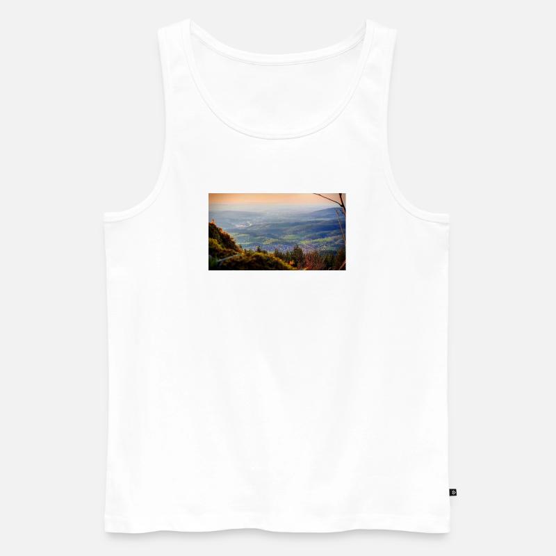 Abendpanorama Berglandschaft - Männer Premium Bio Tank Top - Weiß
