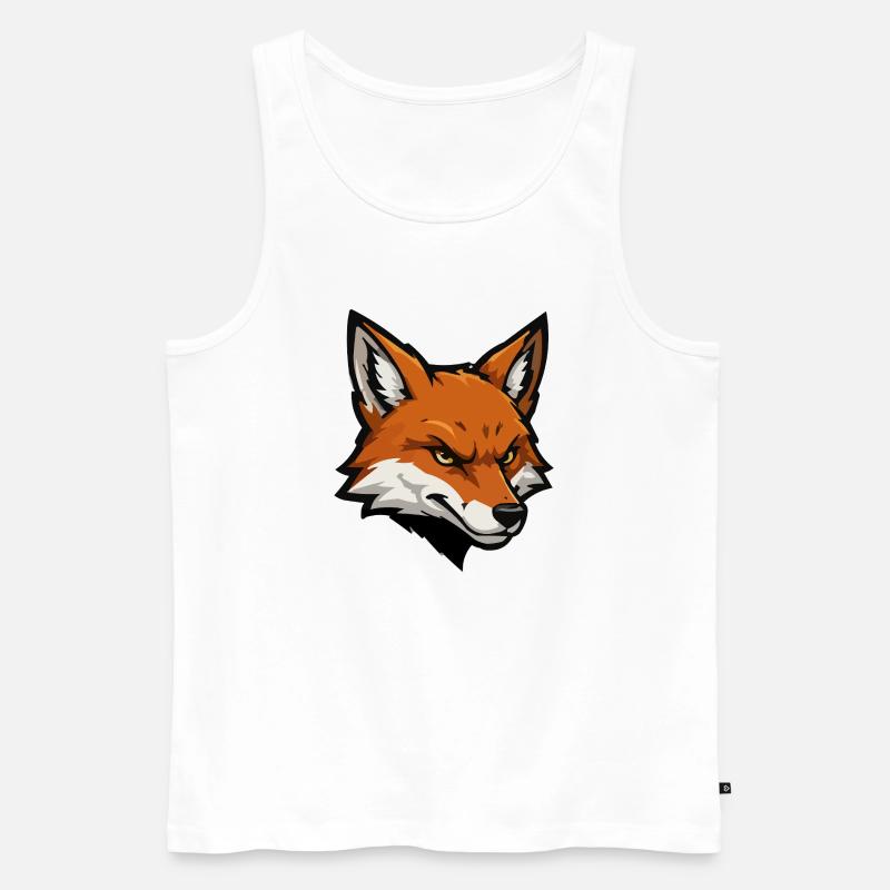 Fox head vector illustration - Men's Premium Organic Tank Top - white