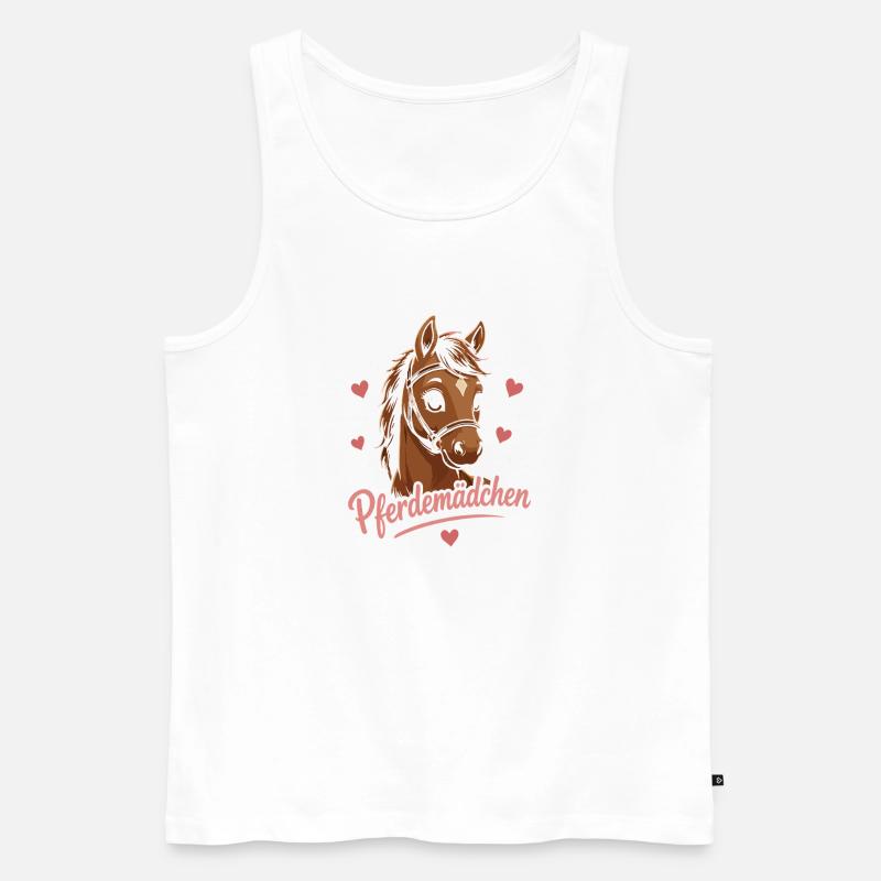 Pferdemädchen Herzglanz Pferd - Männer Premium Bio Tank Top - Weiß