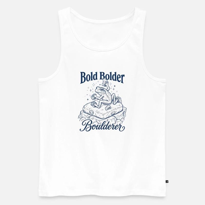 Bouldering Bold Bolder Boulderer - Men's Premium Organic Tank Top - white