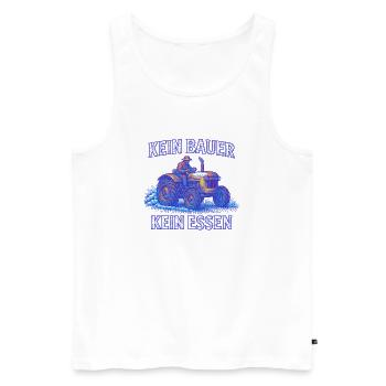 Kein Bauer Kein Essen Traktor - Männer Premium Bio Tank Top - Weiß - Vorne - AI Model Male 178 light (178cm)
