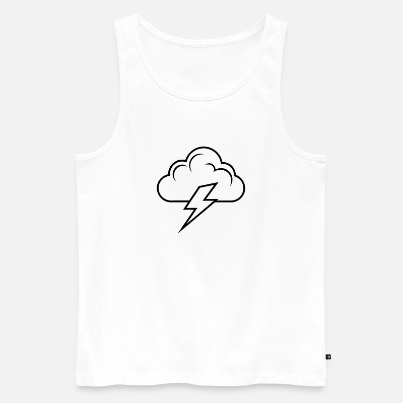Cloud and Lightning - Men's Premium Organic Tank Top - white