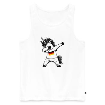 Dabbing Unicorn Germany Fan - Men's Premium Organic Tank Top - white - Front - Michal (187cm)