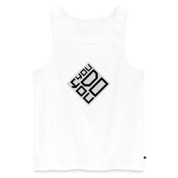 Tu fais ton drôle Confiance en toi Logo de la liberté - Débardeur bio Premium Homme - blanc - Devant - Michal (187cm)
