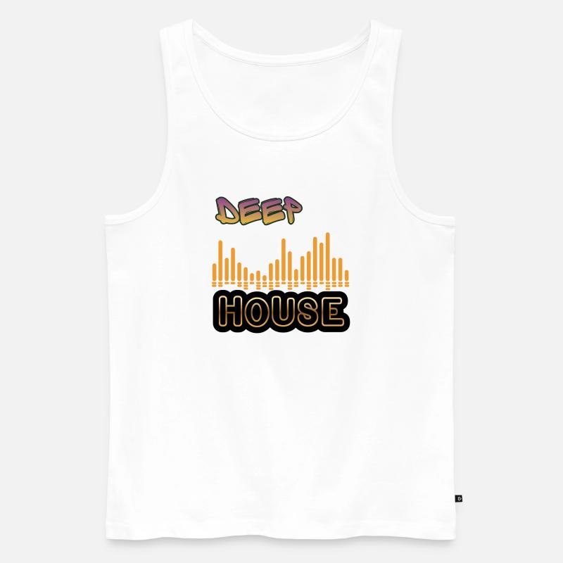 Deep House. - Männer Premium Bio Tank Top - Weiß