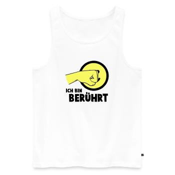 Je suis touché - Débardeur bio Premium Homme - blanc - Devant - Michal (187cm)