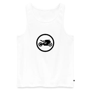 motorcycle - Men's Premium Organic Tank Top - white - Front - Michal (187cm)