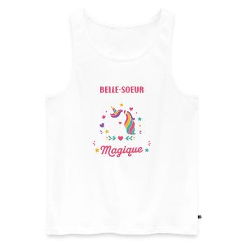 Belle-Soeur Licorne Magique - Débardeur bio Premium Homme - blanc - Devant - Michal (187cm)