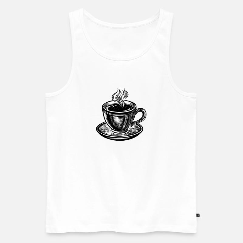 Kaffeetasse - Männer Premium Bio Tank Top - Weiß