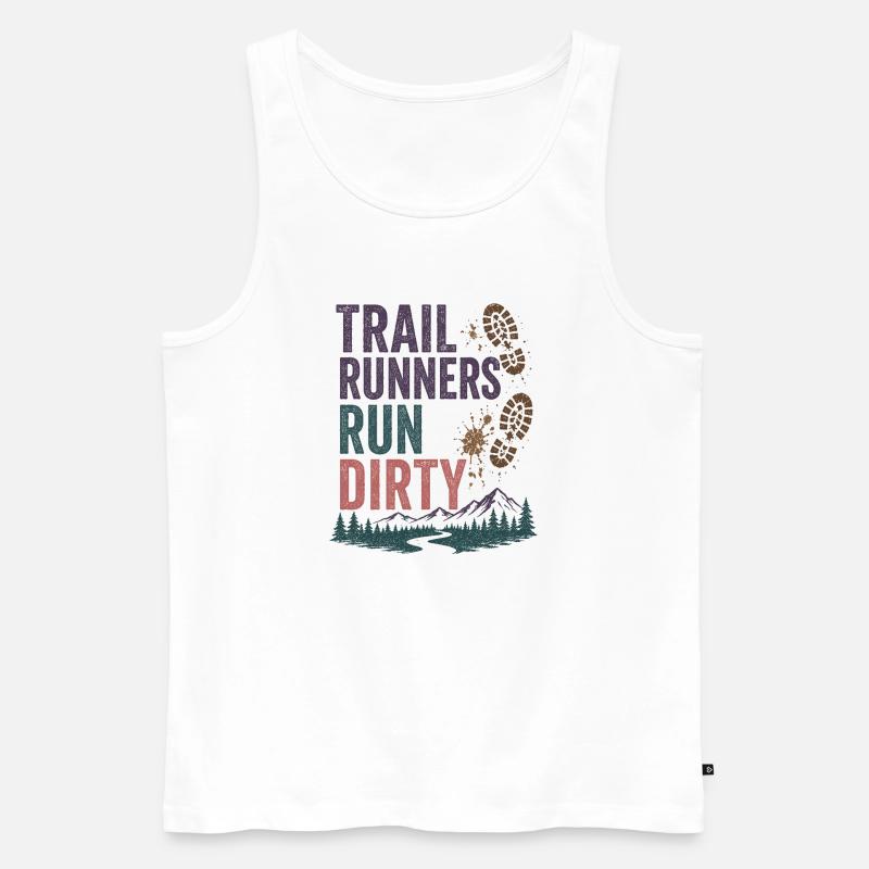 Trailrunner laufen schmutzig - Männer Premium Bio Tank Top - Weiß