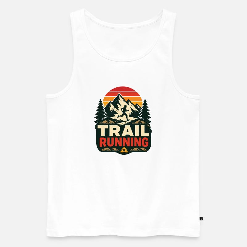 Course sur sentier - Débardeur bio Premium Homme - blanc
