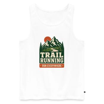 Trail Running - Run Everywhere - Men's Premium Organic Tank Top - white - Front - Michal (187cm)