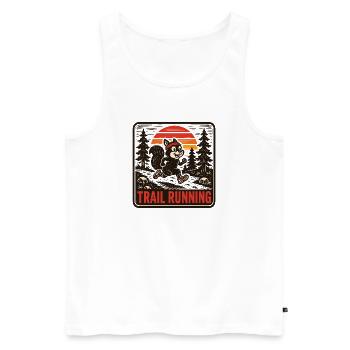 Trailrunning - Männer Premium Bio Tank Top - Weiß - Vorne - AI Model Male 178 light (178cm)