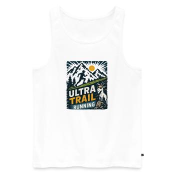 Ultra Trail Running - Débardeur bio Premium Homme - blanc - Devant - Michal (187cm)