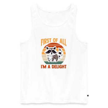 Raccoon Avant Tout Je Suis Un Plaisir Panda Poubelle - Débardeur bio Premium Homme - blanc - Devant - Michal (187cm)