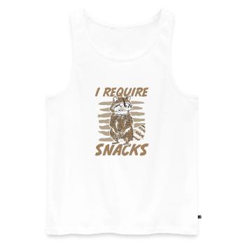 J’ai besoin de snacks poubelle Panda Raccoon - Débardeur bio Premium Homme - blanc - Devant - Michal (187cm)