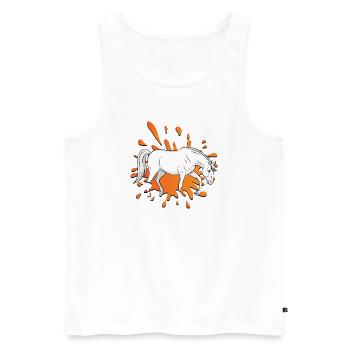 A manga-style drawing of an Abbayan horse - Men's Premium Organic Tank Top - white - Front - AI Model Male 178 light (178cm)