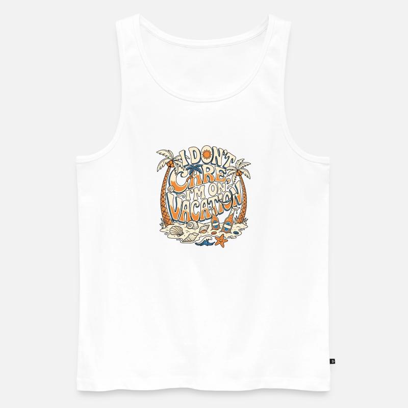 On Vacation - Männer Premium Bio Tank Top - Weiß