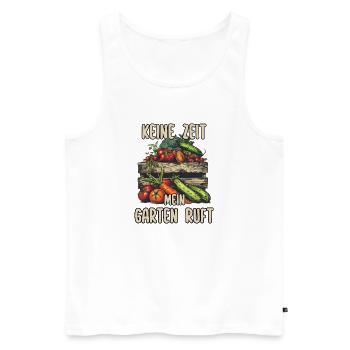 Gemüsebeet Gartenarbeit Hochbeet Kleingarten Humor - Männer Premium Bio Tank Top - Weiß - Vorne - AI Model Male 178 light (178cm)