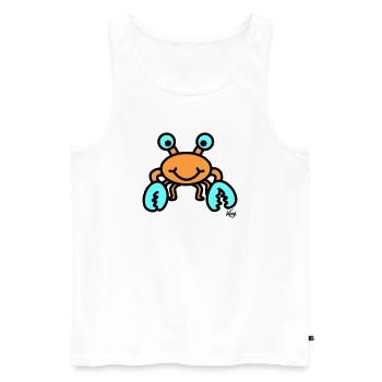 Krebs groß - Männer Premium Bio Tank Top - Weiß - Vorne - Michal (187cm)