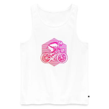 Gift idea for a road bike with road bike - Men's Premium Organic Tank Top - white - Front - Michal (187cm)