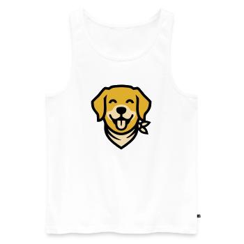 Hund Halstuch Golden Retriever Hundemama Wandern - Männer Premium Bio Tank Top - Weiß - Vorne - Michal (187cm)