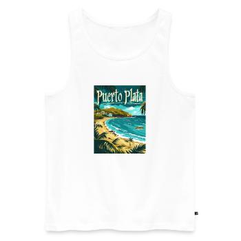 Puerto Plata Strandparadies Tropische Küste - Männer Premium Bio Tank Top - Weiß - Vorne - Michal (187cm)