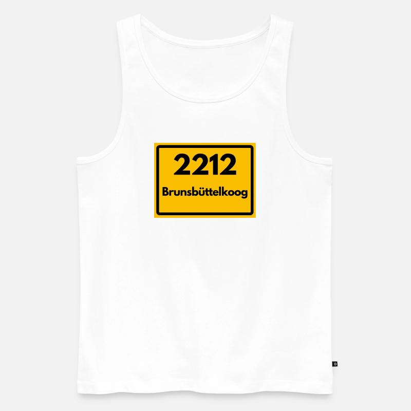 ALTE POSTLEITZAHL 2212 BRUNSBÜTTELKOOG - Männer Premium Bio Tank Top - Weiß